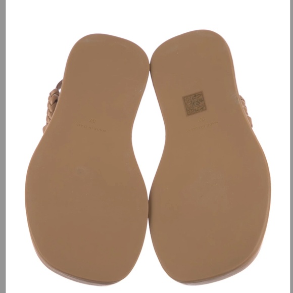 NEW GIA BORGHINI x RHW Flat Hazelnut (Nude/Tan) Leather Thong Sandal Size 37 - Picture 12 of 12